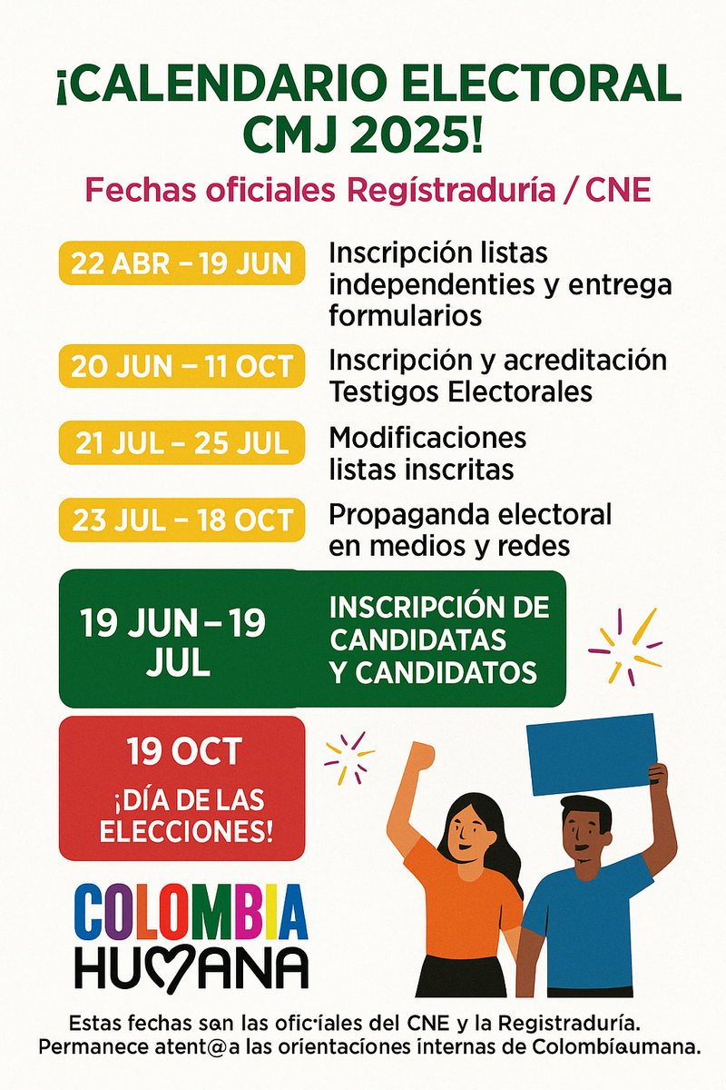 Calendario Elecciones CMJ