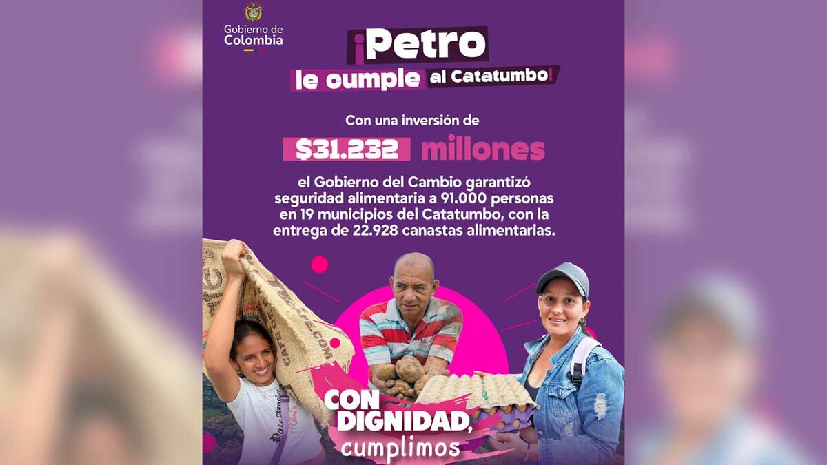 Gustavo Petro, le cumple al Catatumbo: inversión social, seguridad alimentaria y dignidad